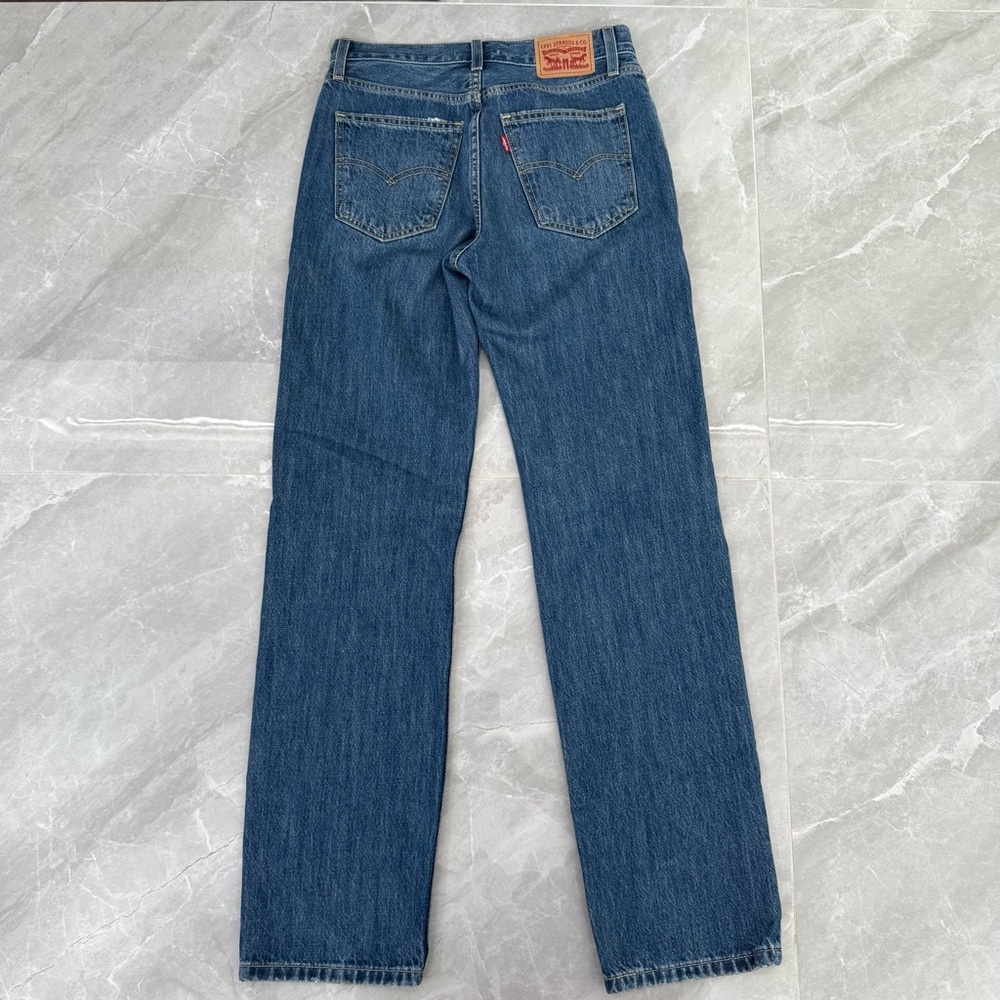 Levi's Blue Ripped Straight Leg Jeans - Picture 10 of 16